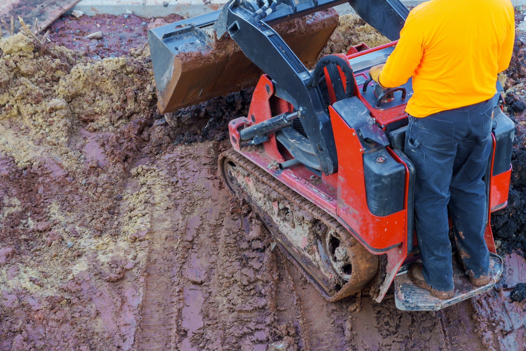 Excavation works at the construction site